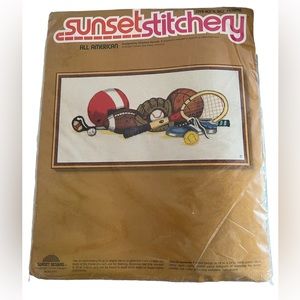 Sunset Stitchery Crewel Embroidery Kit ALL AMERICAN Vintage 1976.
